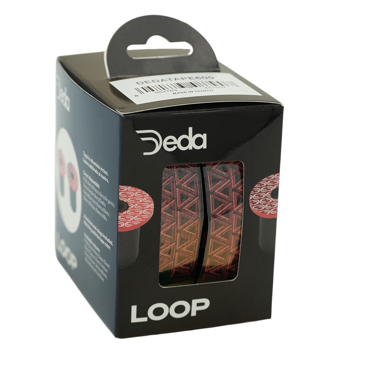 Nastro appendiabiti DEDA LOOP + END-PLUG Nero/Rosso