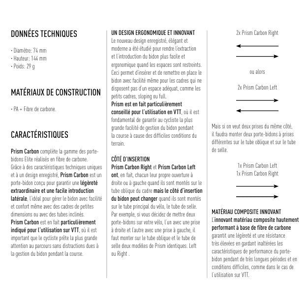 Portaborraccia ELITE PRISM RIGHT Carbon Mat/Nero