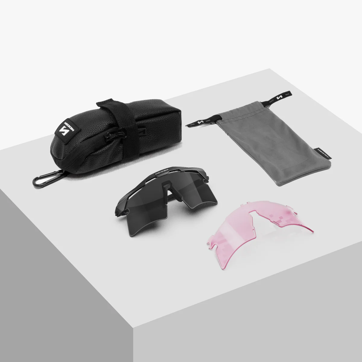 SCICON AEROSHADE 2.0 TITANIO Emirati Arabi Uniti Occhiali nero fumo + lente rosa