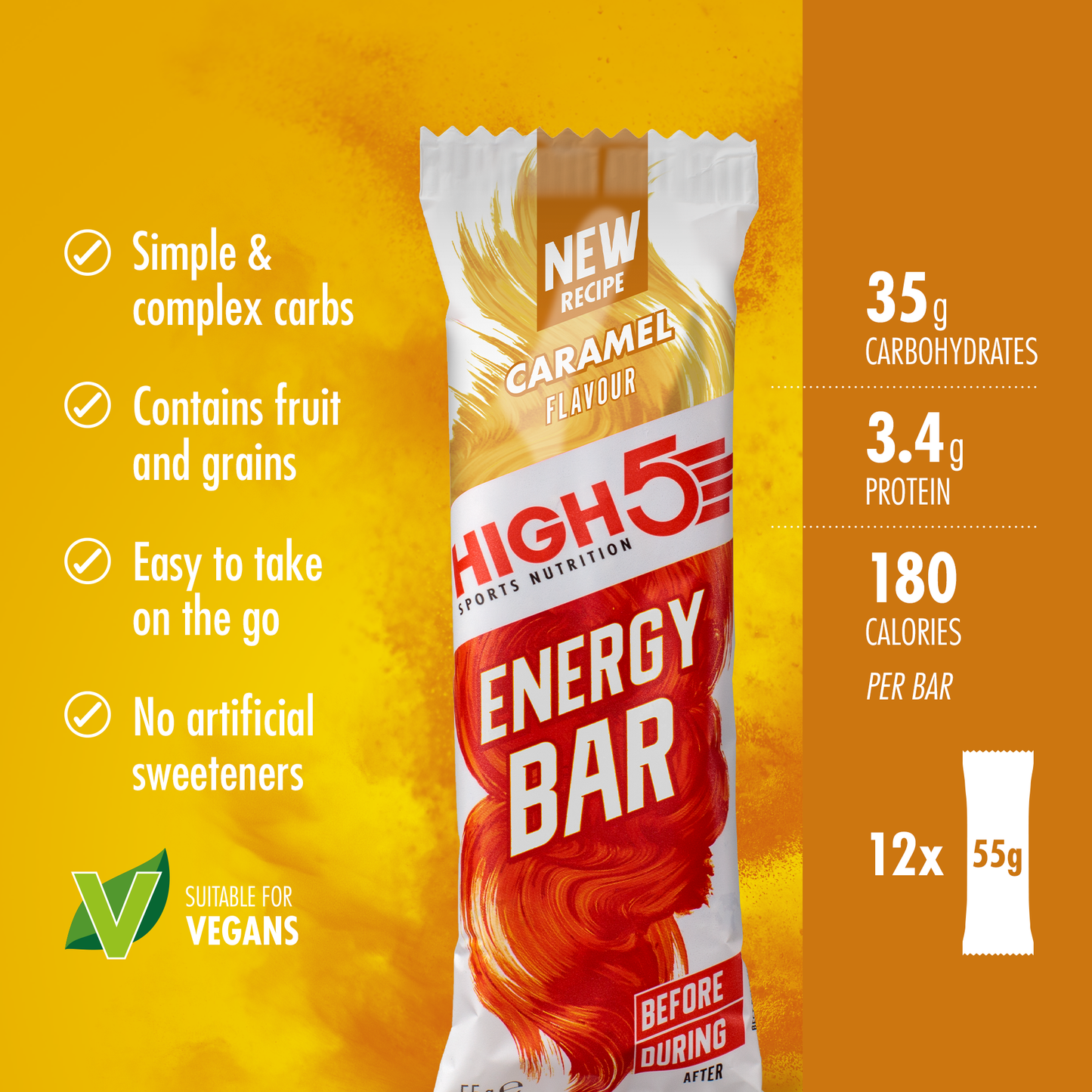 Barretta energetica HIGH5 ENERGY BAR (55 g) Caramello