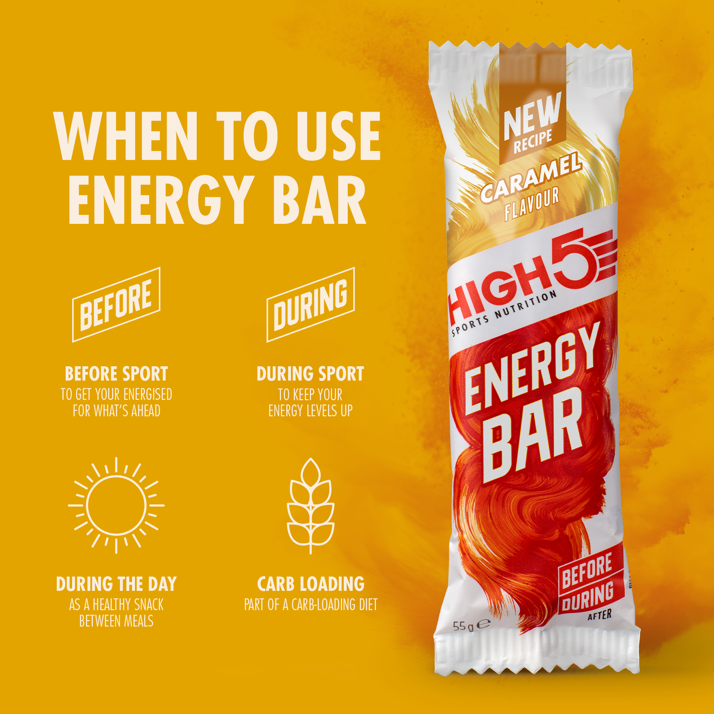 Barretta energetica HIGH5 ENERGY BAR (55 g) Caramello