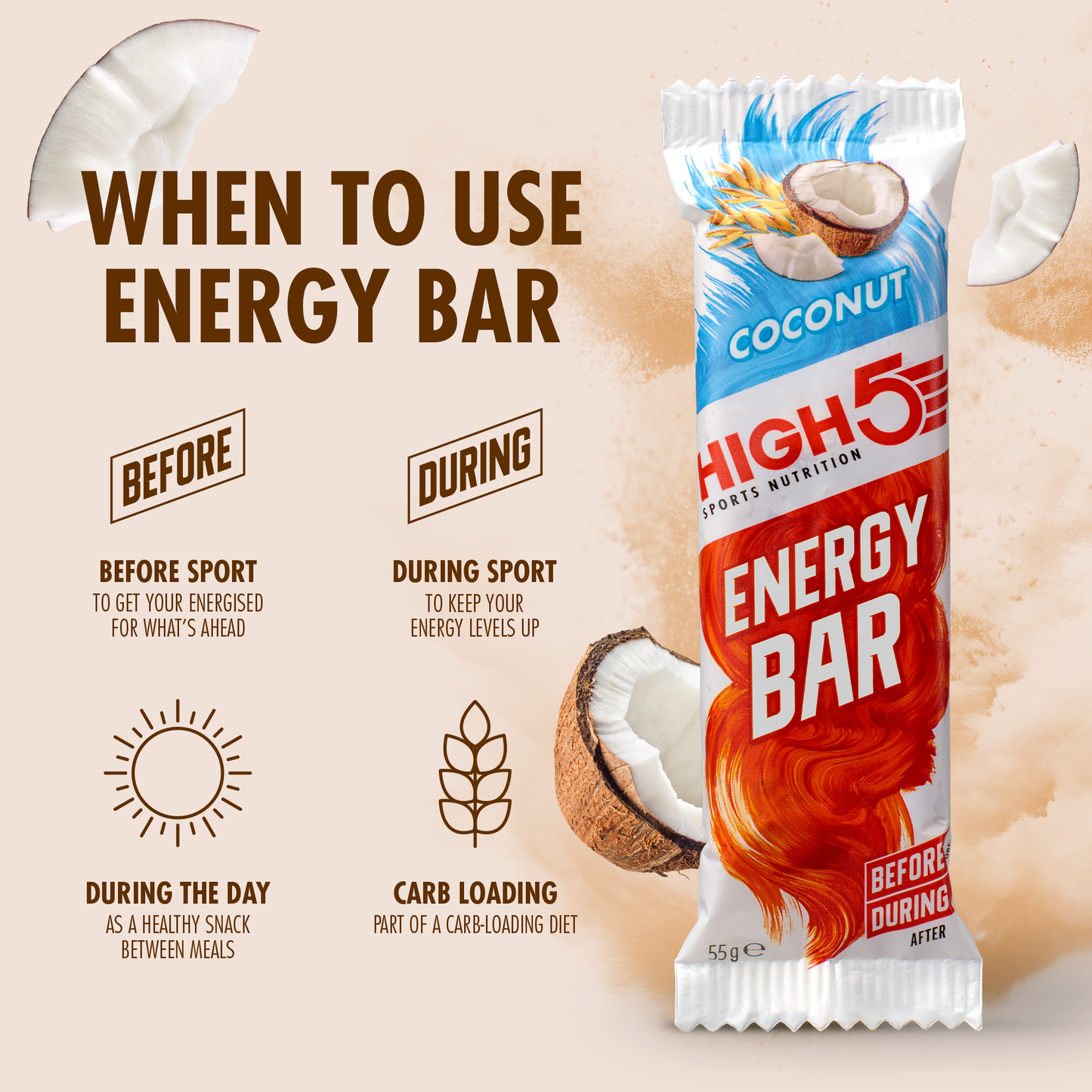 Barretta energetica HIGH5 ENERGY BAR (55 g) Cocco