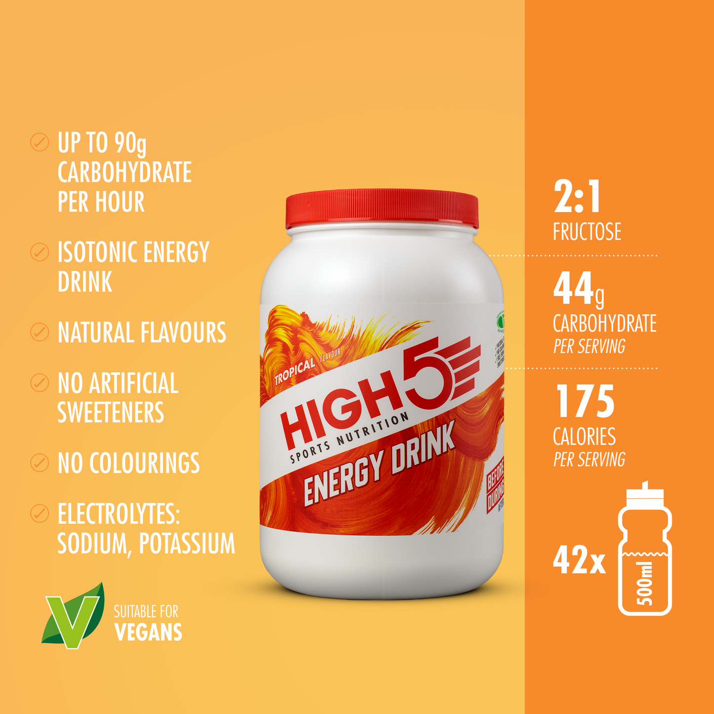 HIGH5 ENERGY DRINK Bevanda energetica (2,2 kg) Tropicale