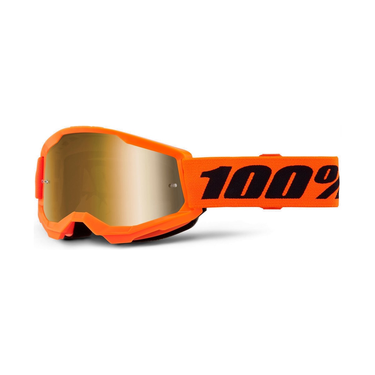 Maschera 100% STRATA 2 Junior Arancione Lente Gold Mirror