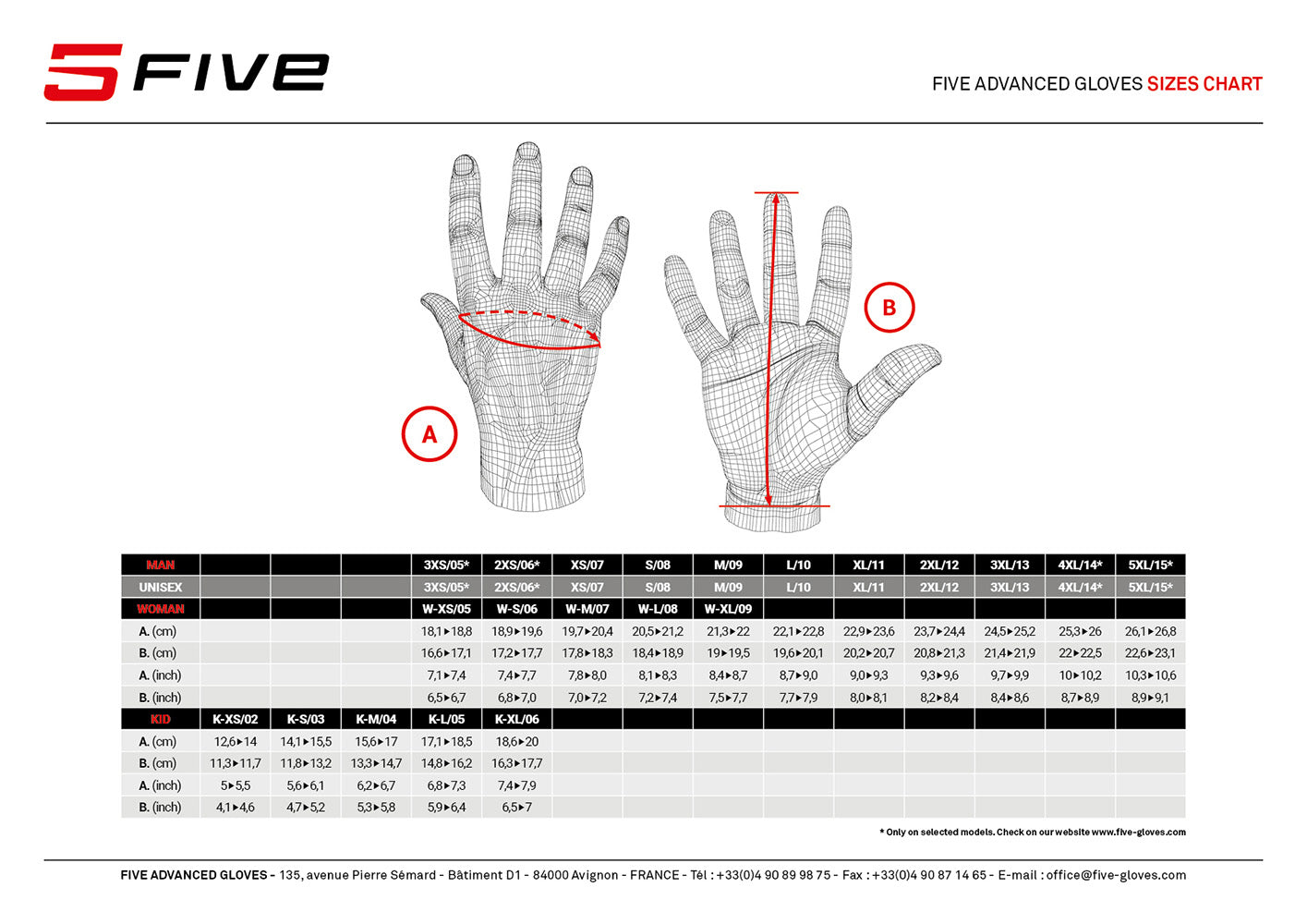 Guanti FIVE BMX RACE Nero/Bianco