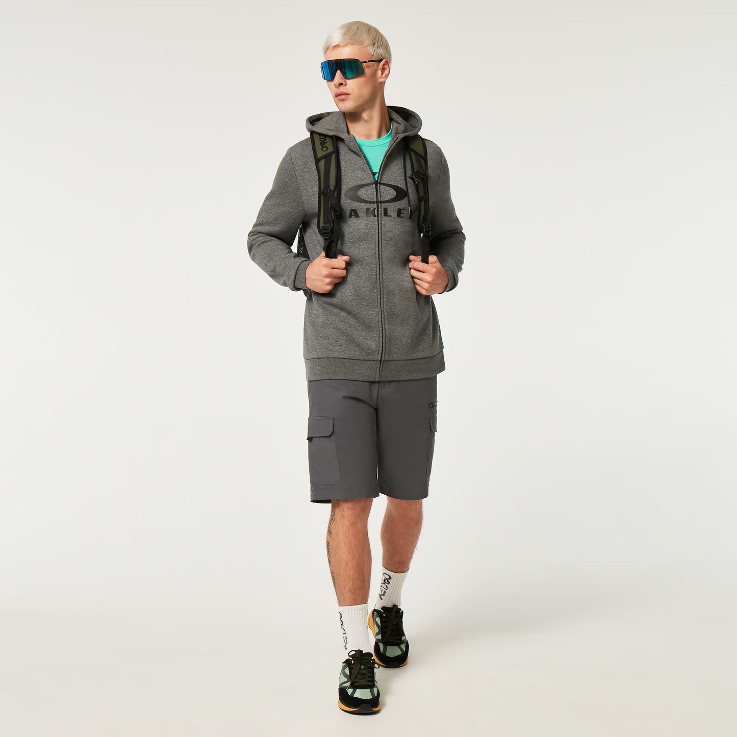 Felpa con cappuccio OAKLEY BARK FZ HOODIE 2.0 Nuovo Grigio Atletico