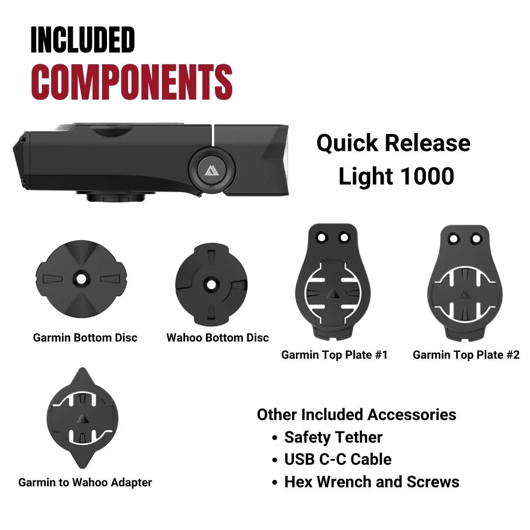 Illuminazione anteriore KOM CYCLING QUICK RELEASE LIGHT 1000