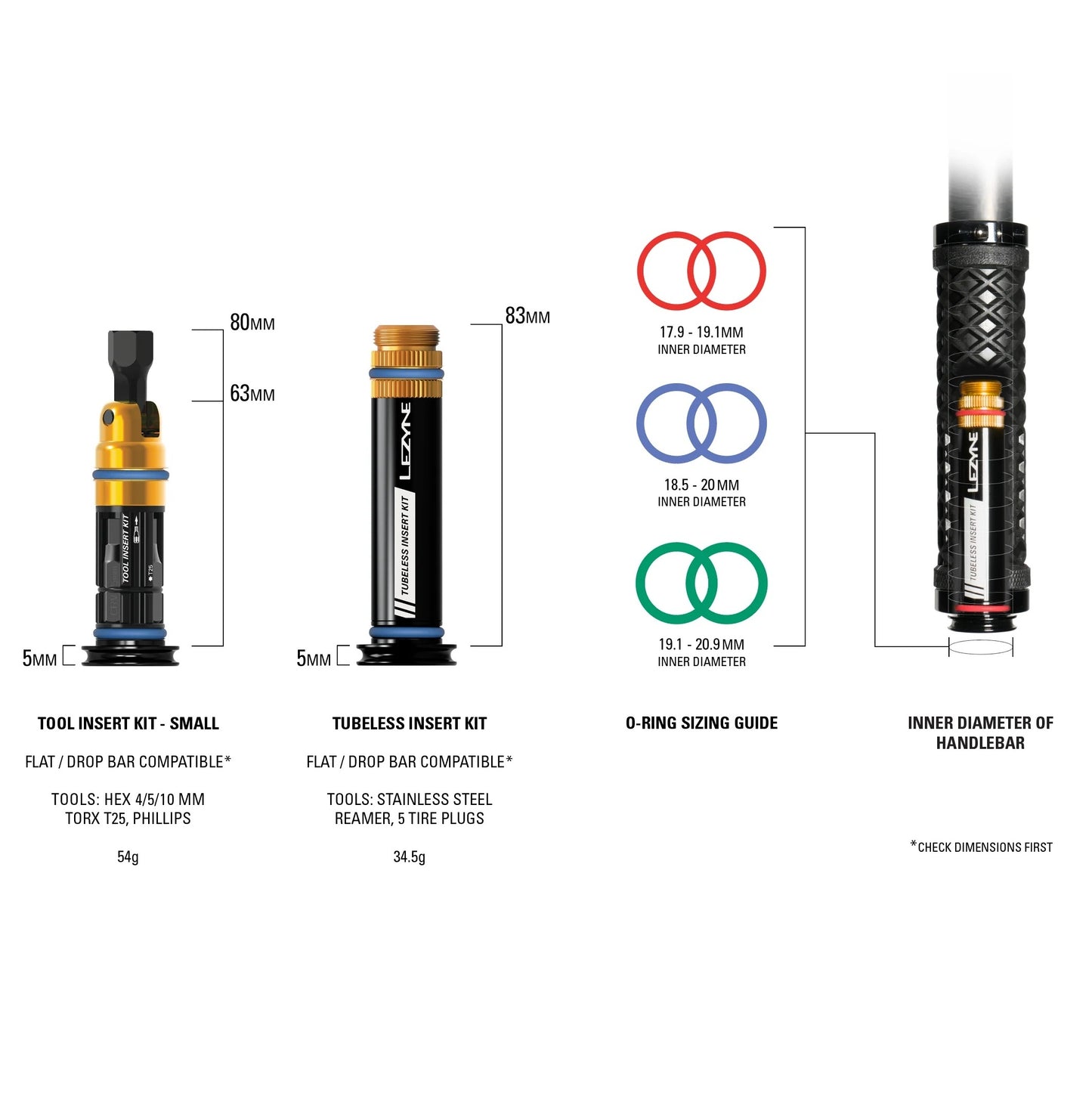 Kit di riparazione Tubeless + Multitool S Manubrio integrato LEZYNE