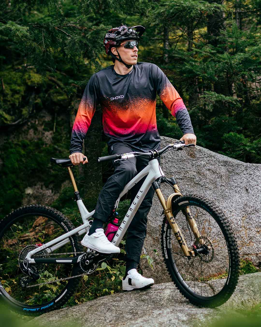 DHARCO RACE BLACK SNAKE Maglia a maniche lunghe Nero/Arancione