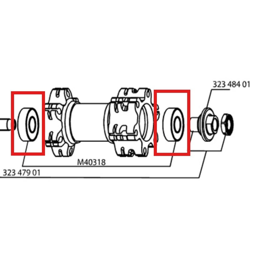 KIT 2 CUSCINETTI MOZZO MAVIC 12X28X8 6001