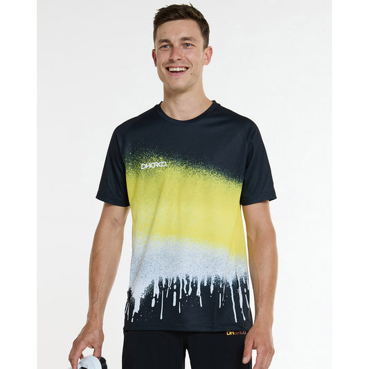 DHARCO ACID RAIN Maglia a maniche corte nero/giallo