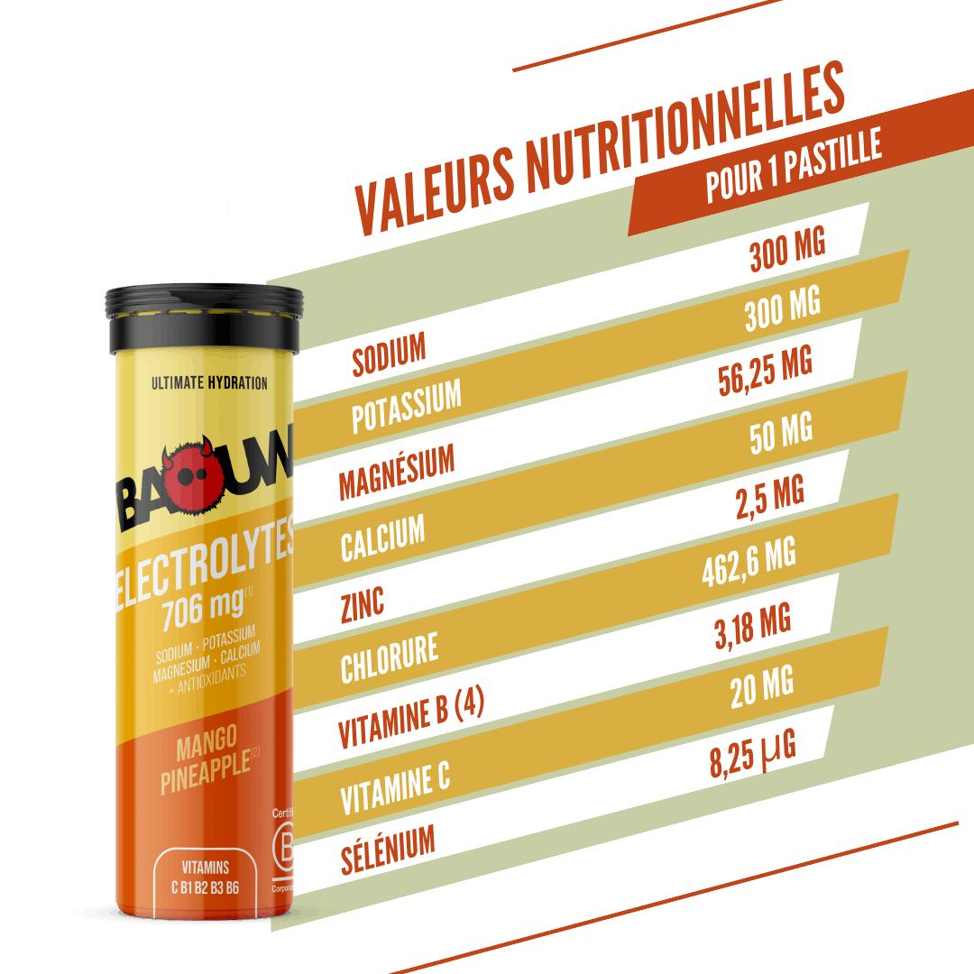 BAOUW Bevanda energetica (Tubo da 10 compresse) Mango/Ananas