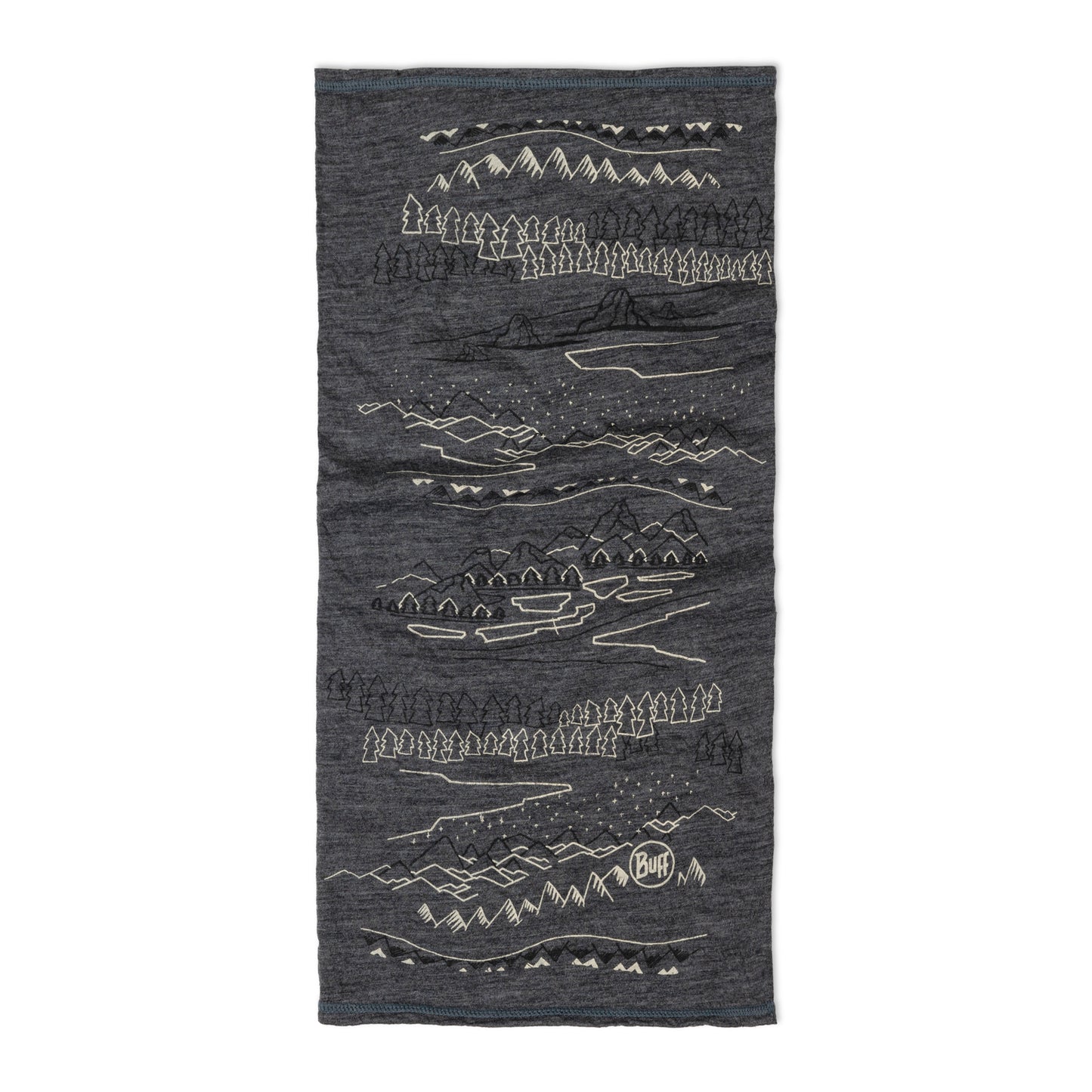 BUFF MERINO - Girocollo leggero con stampa Grigio