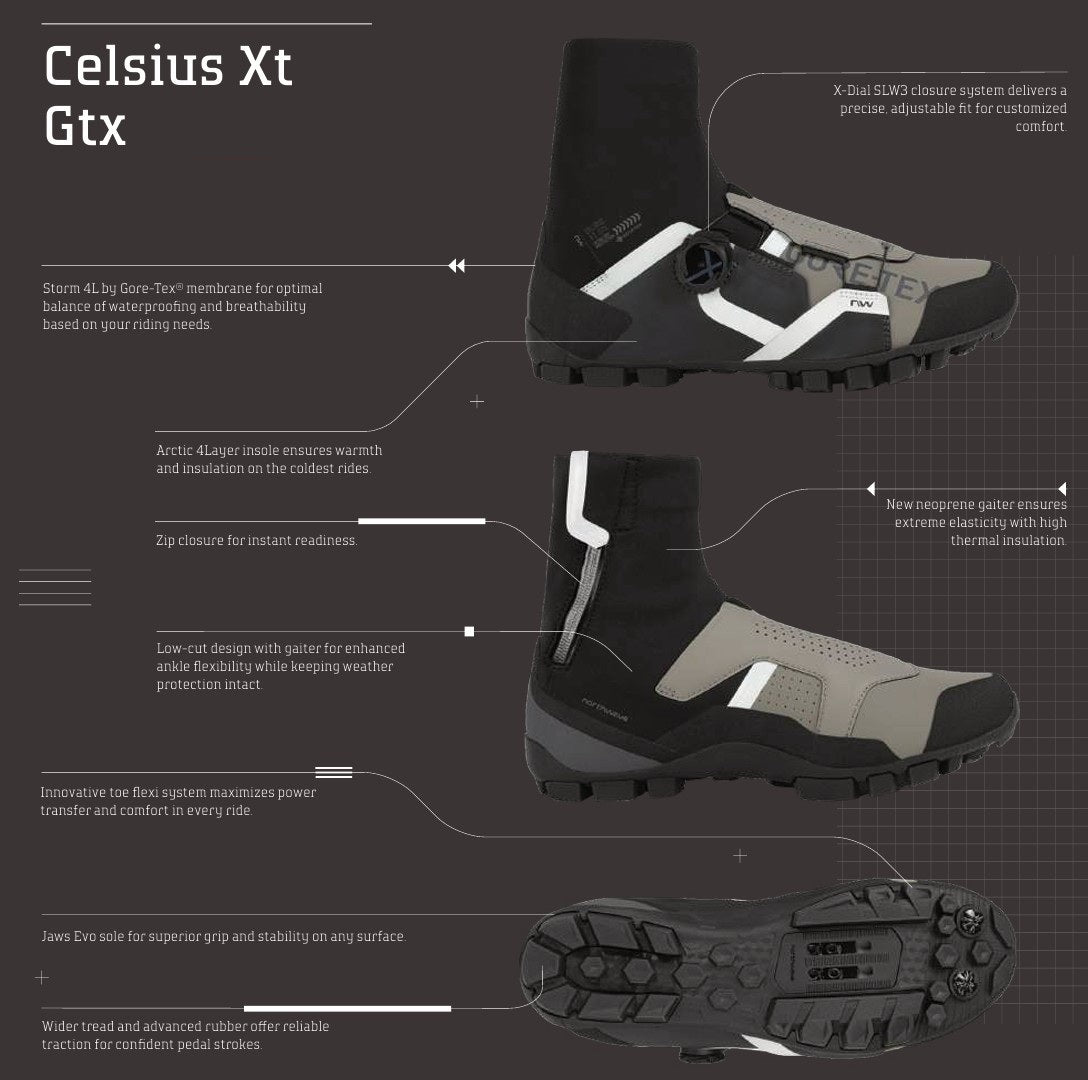 NORTHWAVE CELSIUS XT GTX Scarpe da MTB invernali Nero/Grigio