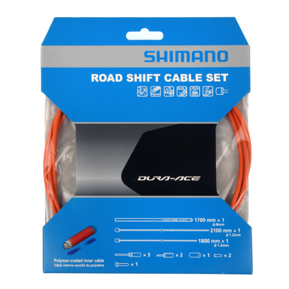 SHIMANO DURA-ACE 9000 Kit cavi e tubi deragliatore in polimero Arancione