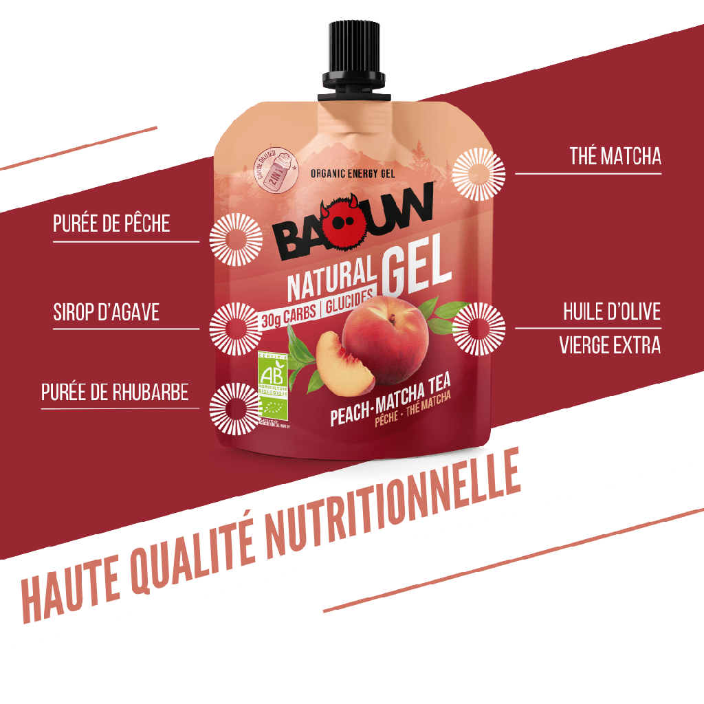 Gel energetico al tè matcha e pesca BAOUW BIO (85g)
