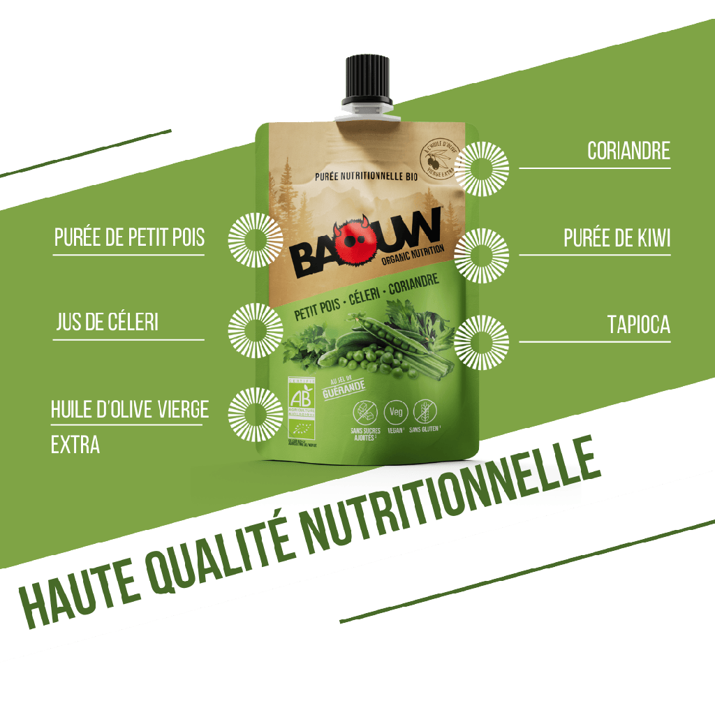 BAOUW Purea Energetica Biologica Ricetta Salata Piselli-Sedano-Coriandolo (90g)
