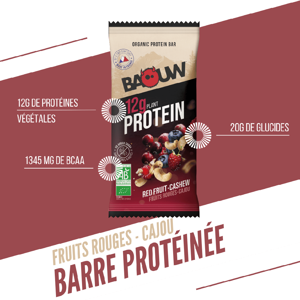 BAOUW ORGANIC EXTRA Frutti Rossi/Anacardi Barretta proteica (50g)