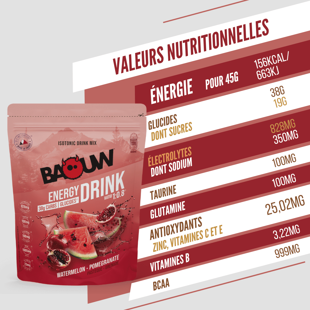 BAOUW ISOTONIC Bevanda energetica (585 g) Anguria/Pomograno