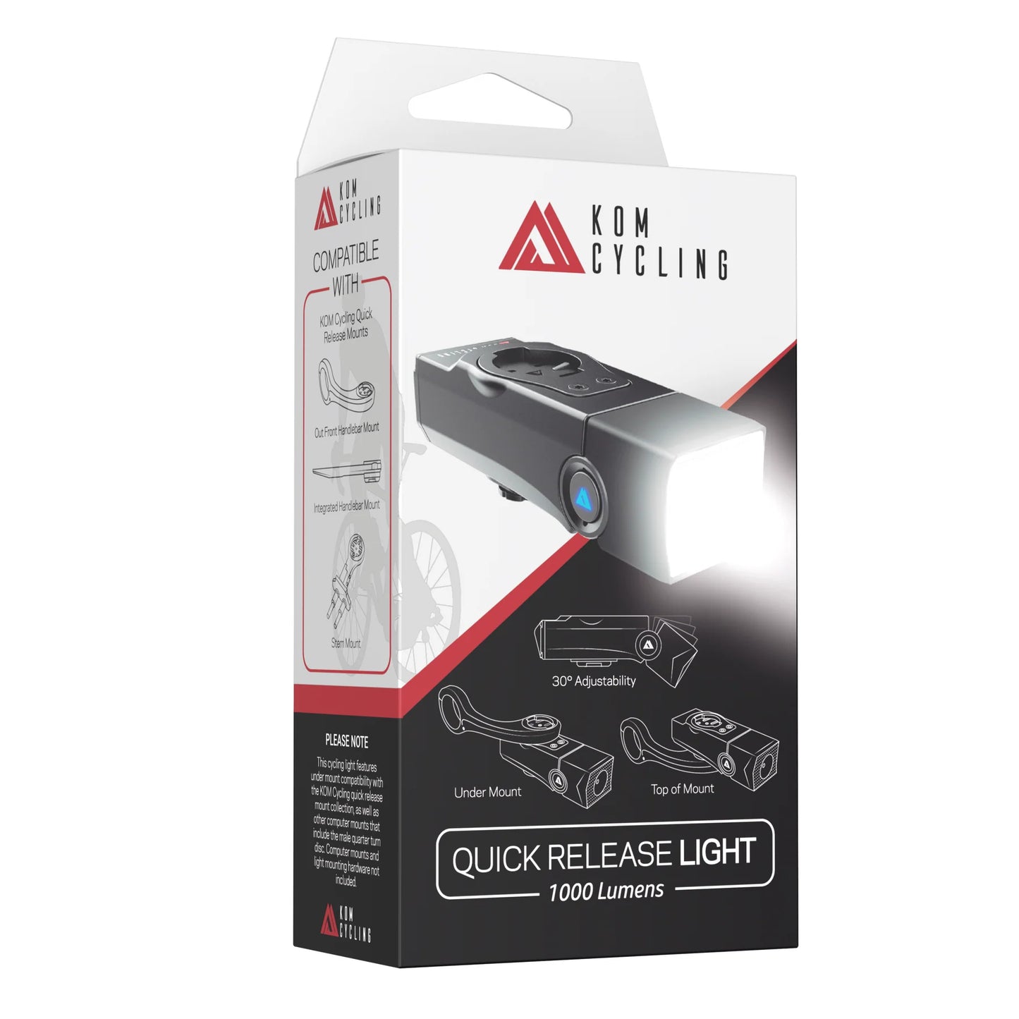 Illuminazione anteriore KOM CYCLING QUICK RELEASE LIGHT 1000