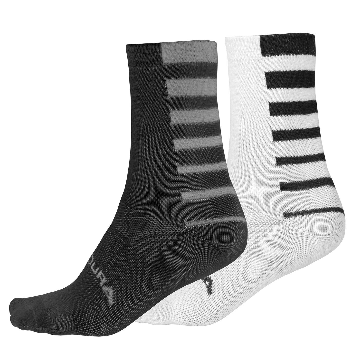 ENDURA COOLMAX STRIPE Calzini a 2 paia Nero/Bianco