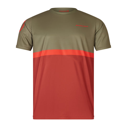 ENDURA SINGLETRACK CORE TEE II Maglia a maniche corte Khaki/Rosso 2025