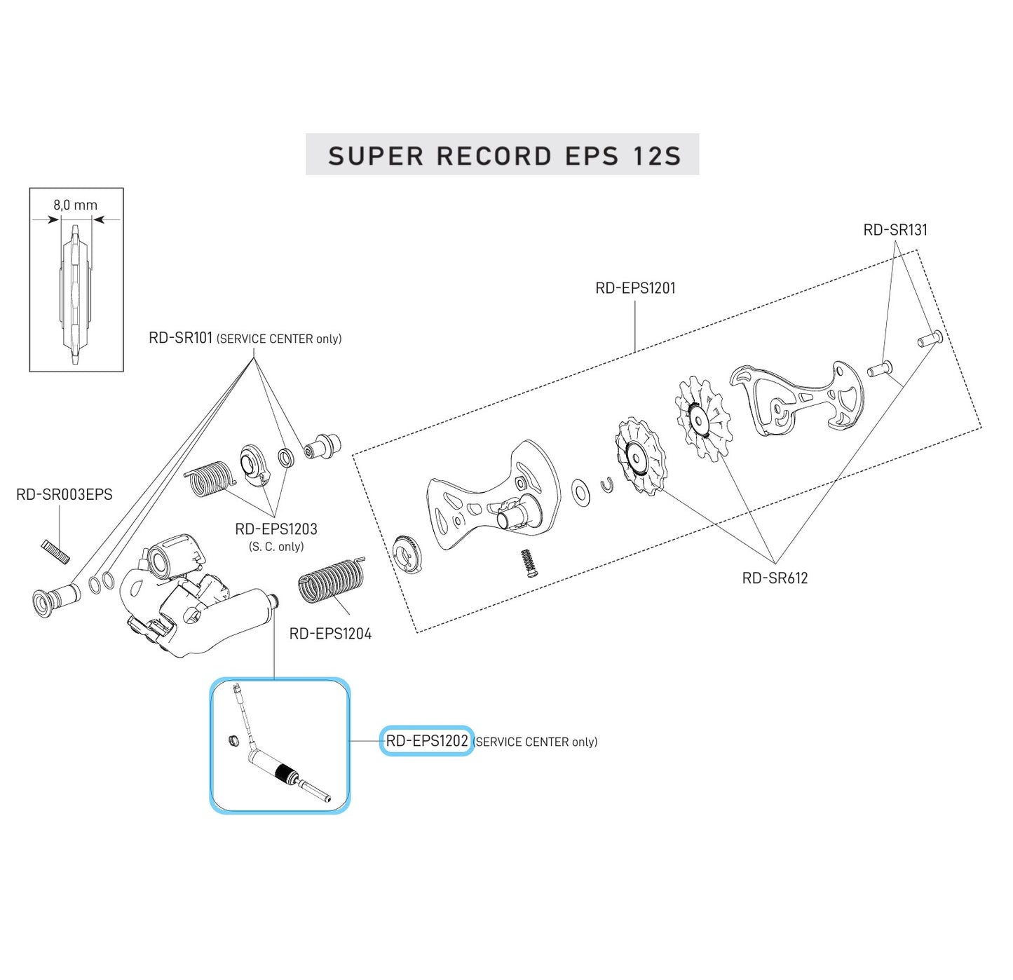 Motore deragliatore posteriore CAMPAGNOLO SUPER RECORD EPS 12V