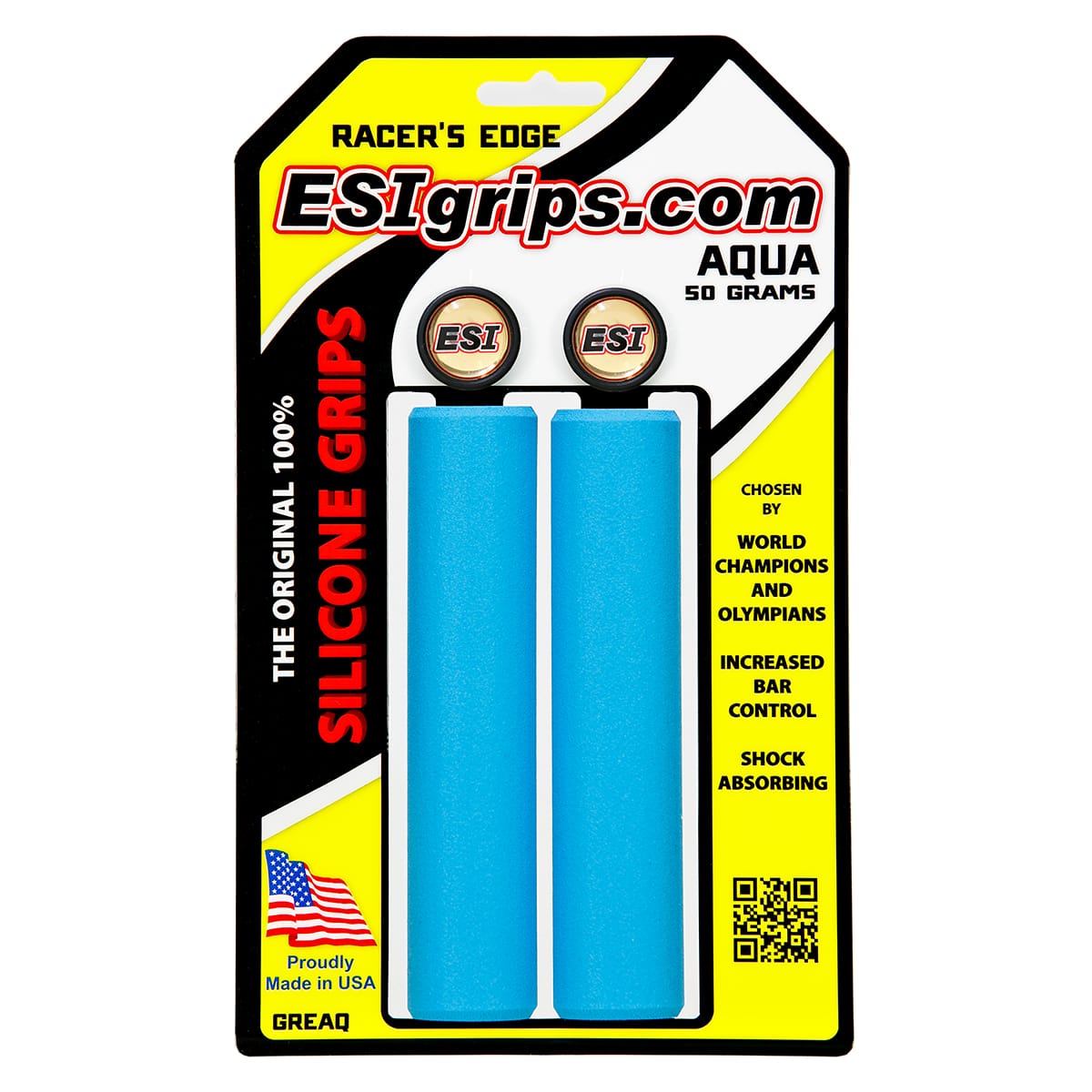Manopole ESI RACER'S EDGE 130 mm Blu Cielo