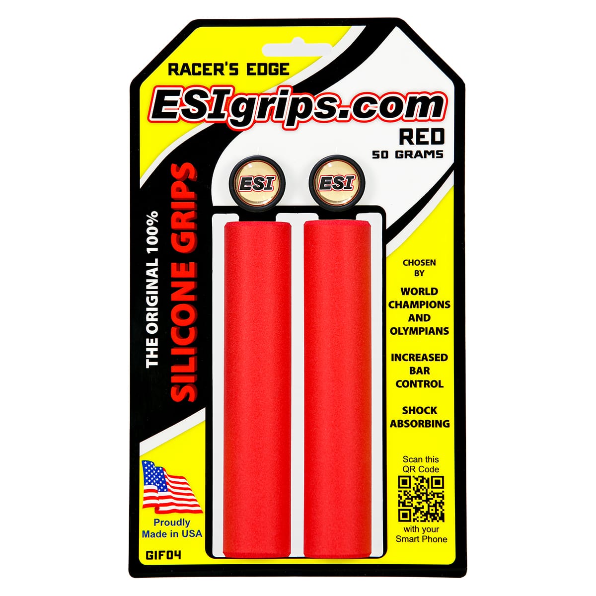 Manopole ESI RACER'S EDGE 130 mm Rosse