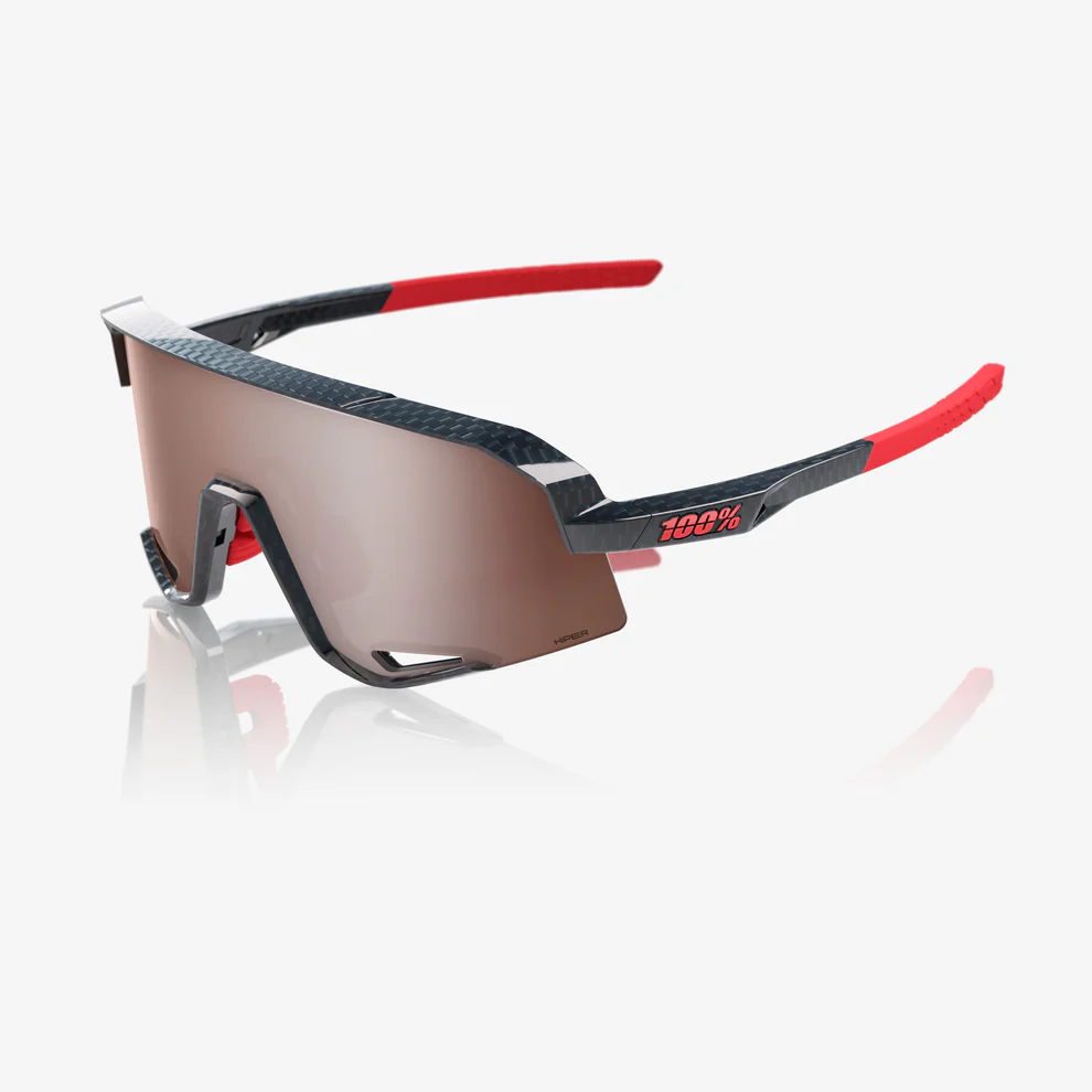 100% SLENDALE Occhiali in carbonio nero Hiper Mirror Argento
