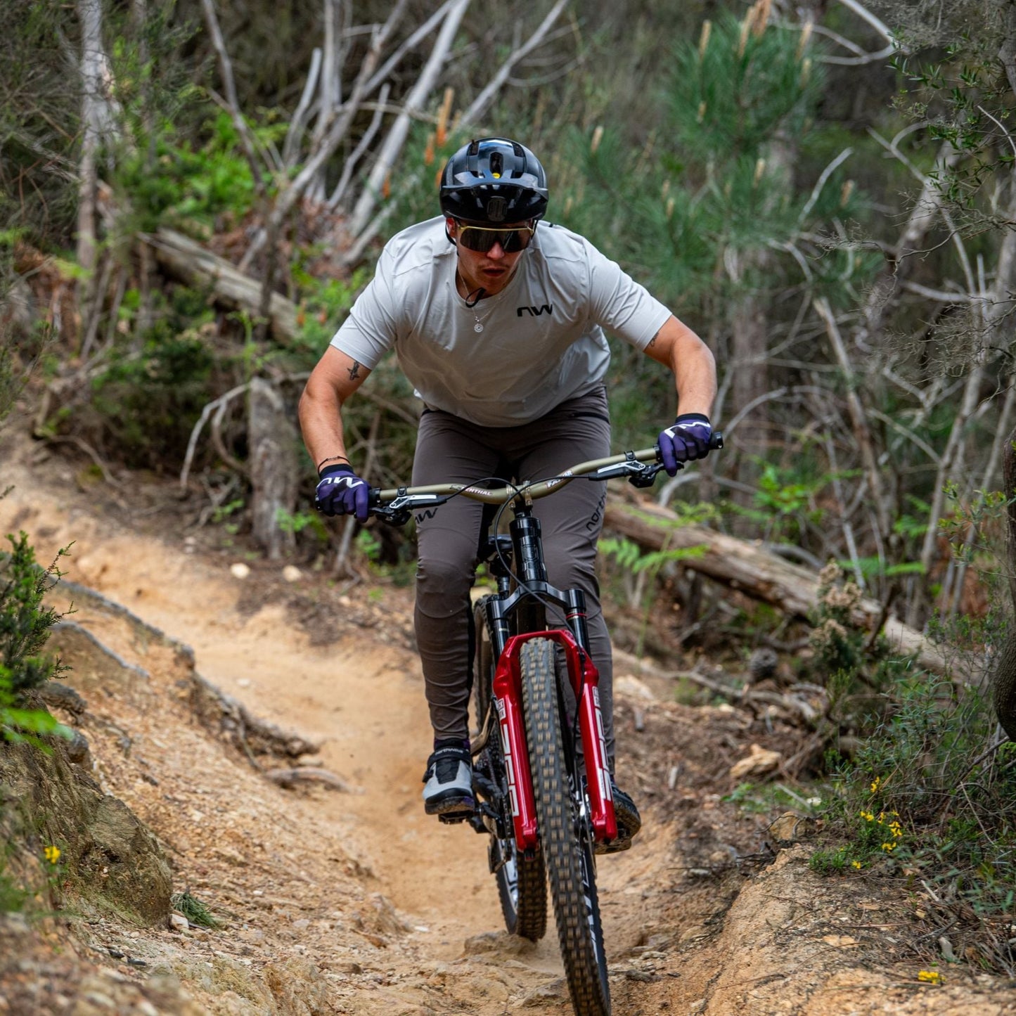 Maglia a maniche corte NORTHWAVE XTRAIL Grigio