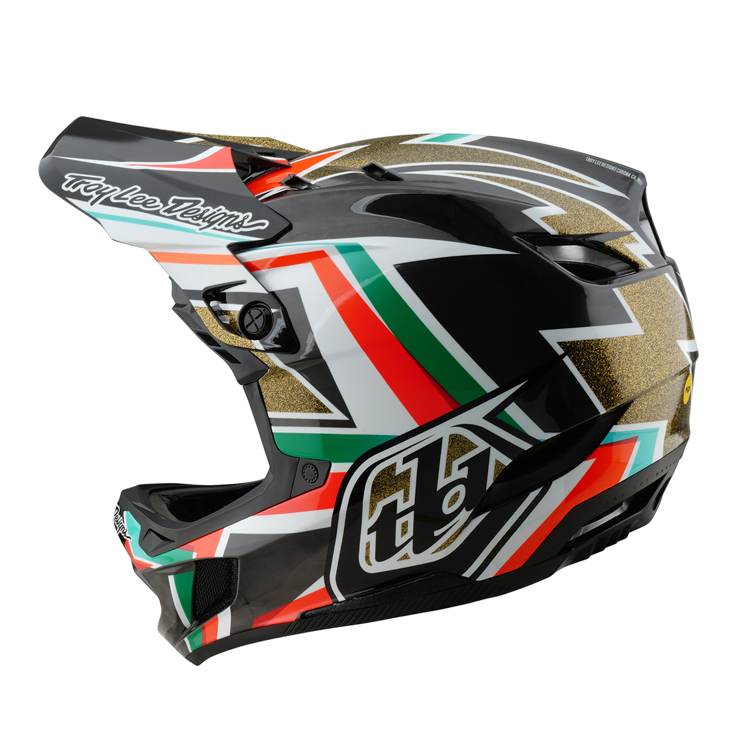 Troy Lee Designs D4 CARBON MIPS FRAMES Casco MTB Nero/Oro