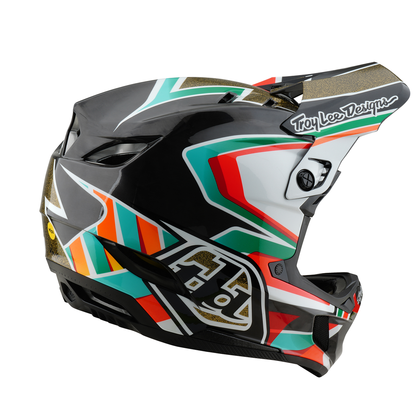 Troy Lee Designs D4 CARBON MIPS FRAMES Casco MTB Nero/Oro