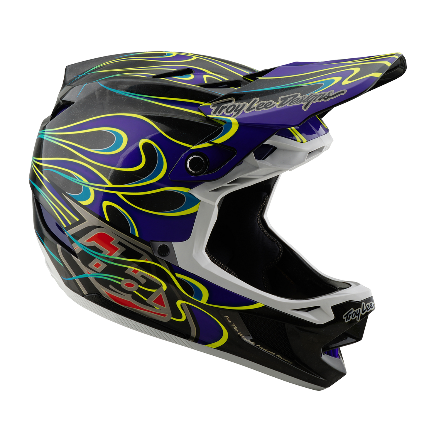 Troy Lee Designs D4 CARBON MIPS Casco MTB a goccia Nero/Viola