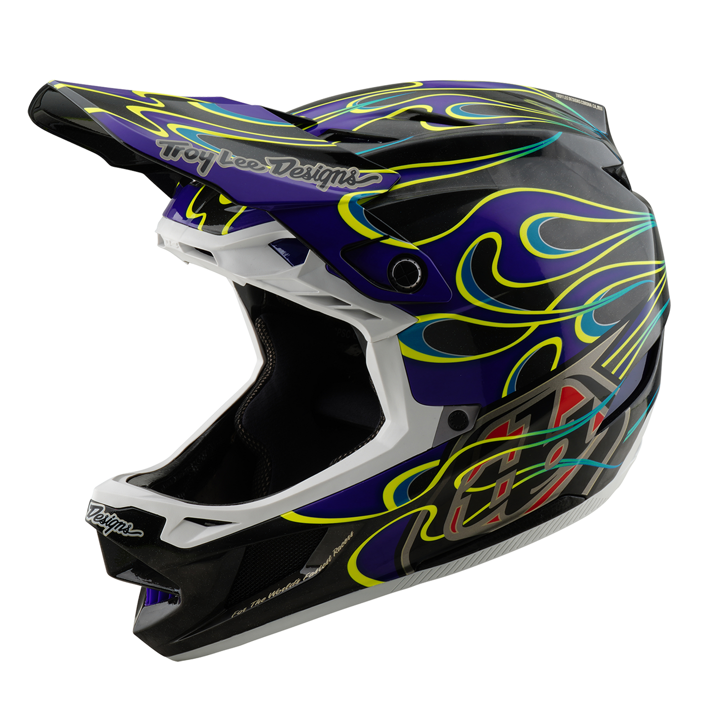 Troy Lee Designs D4 CARBON MIPS Casco MTB a goccia Nero/Viola