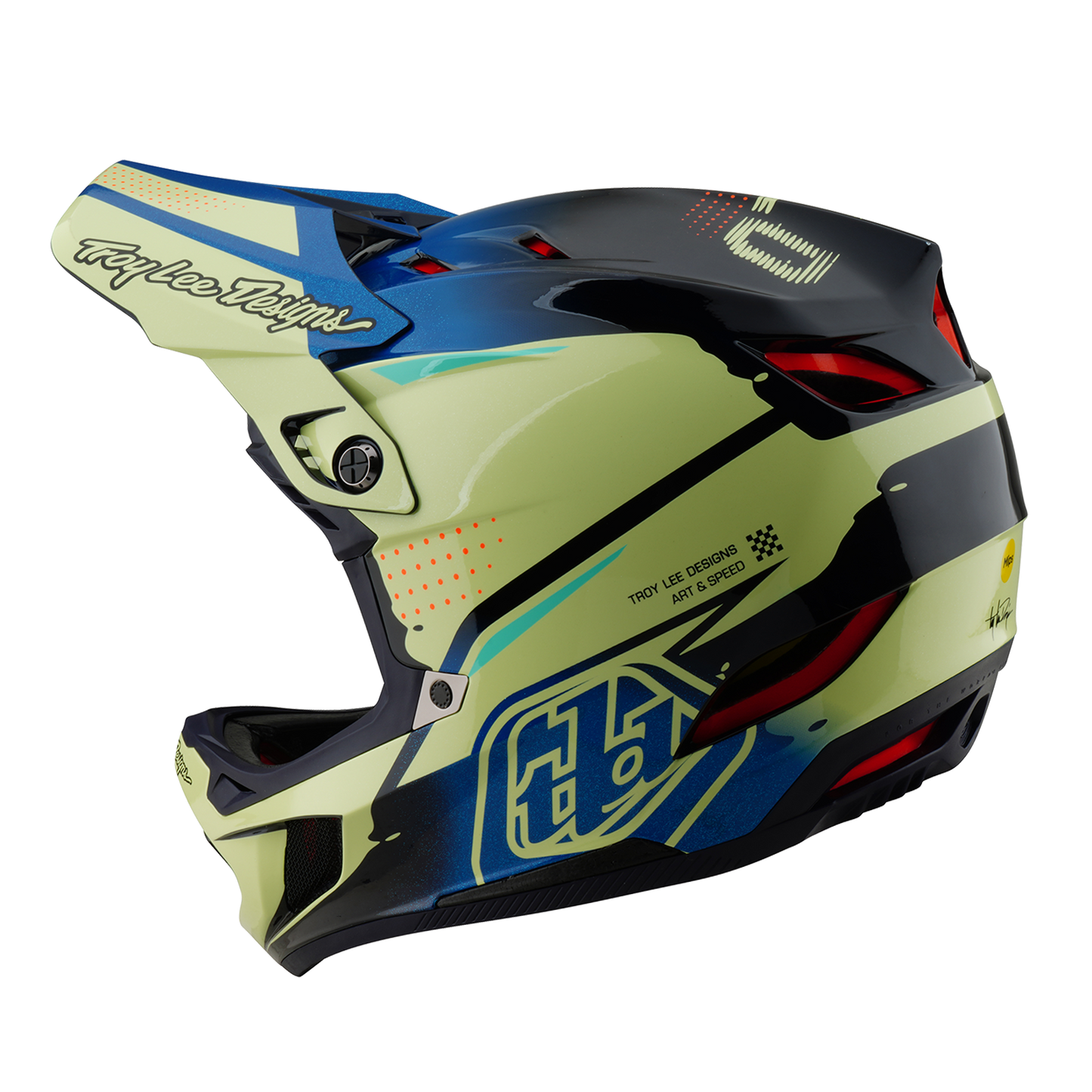 Casco MTB Troy Lee Designs D4 CARBON MIPS Drip Giallo