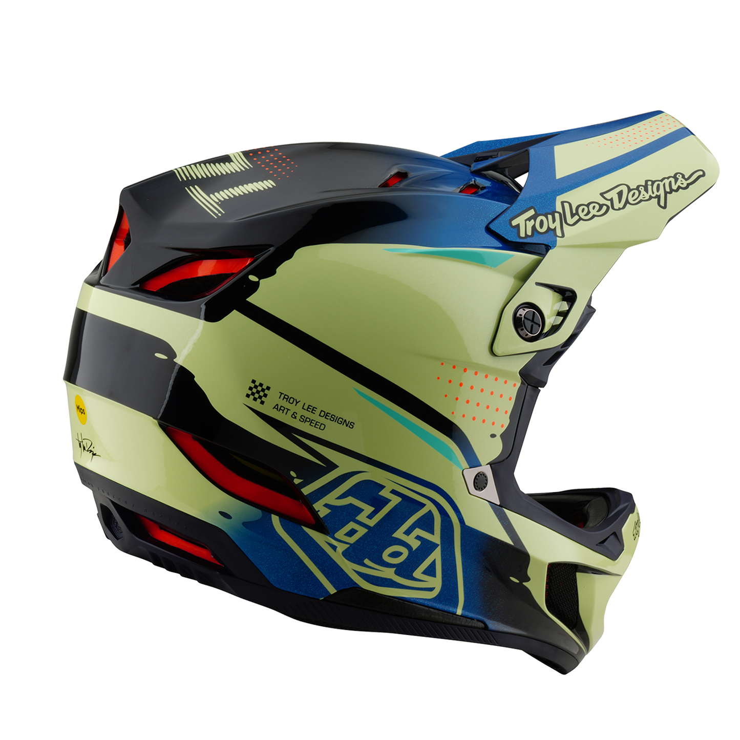 Casco MTB Troy Lee Designs D4 CARBON MIPS Drip Giallo