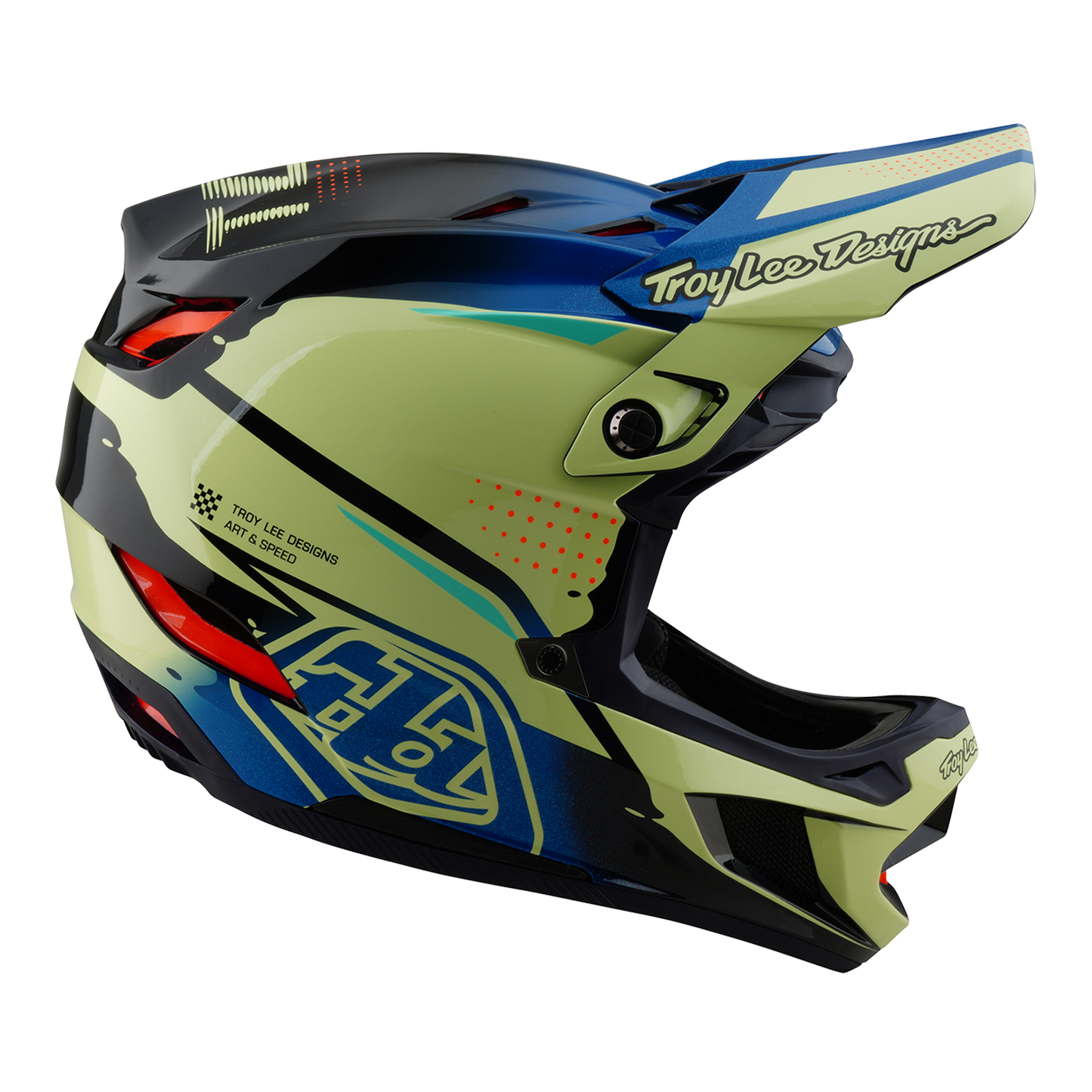Casco MTB Troy Lee Designs D4 CARBON MIPS Drip Giallo