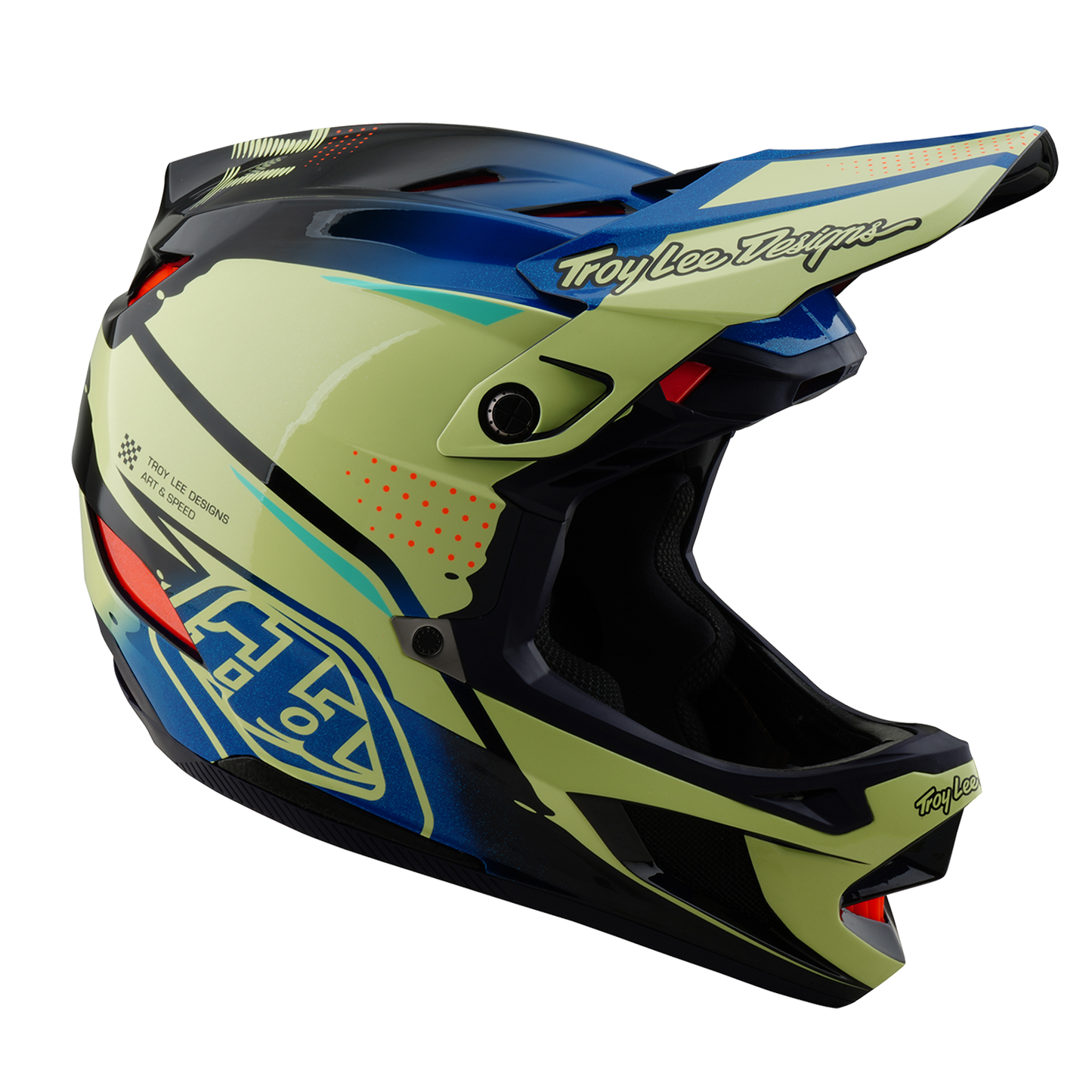 Casco MTB Troy Lee Designs D4 CARBON MIPS Drip Giallo