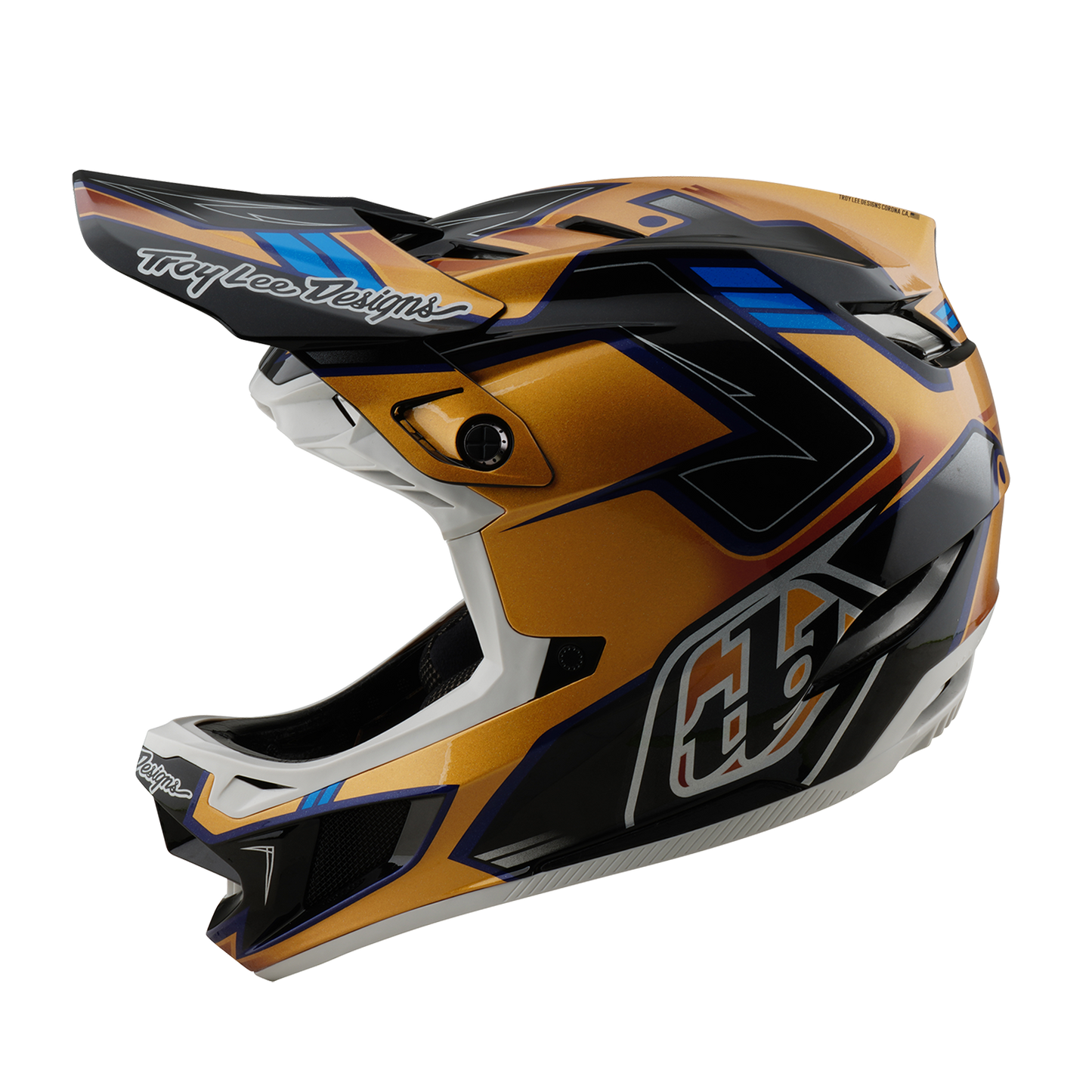 Troy Lee Designs D4 COMPOSITE MIPS ROYALTY Casco MTB nero/oro