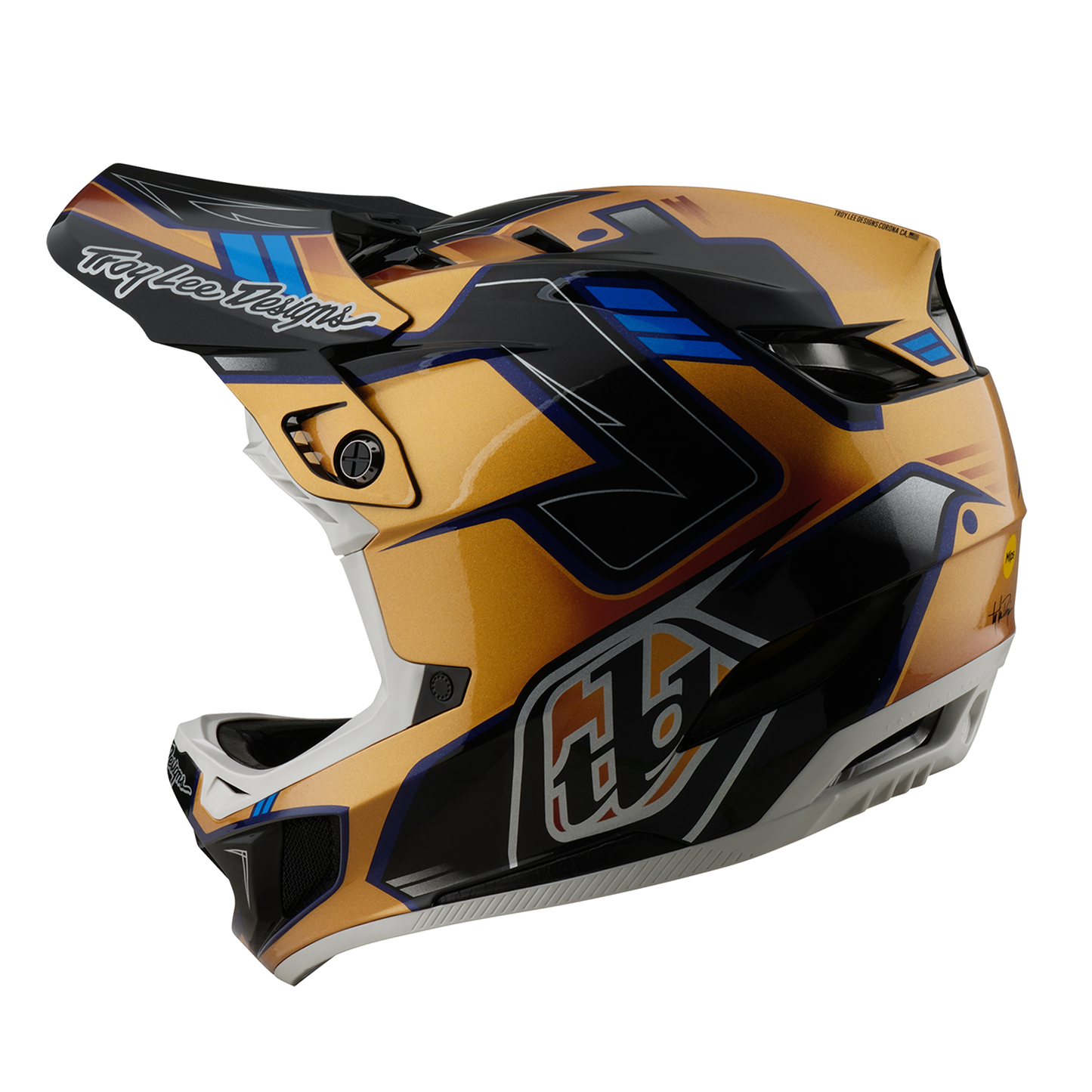 Troy Lee Designs D4 COMPOSITE MIPS ROYALTY Casco MTB nero/oro