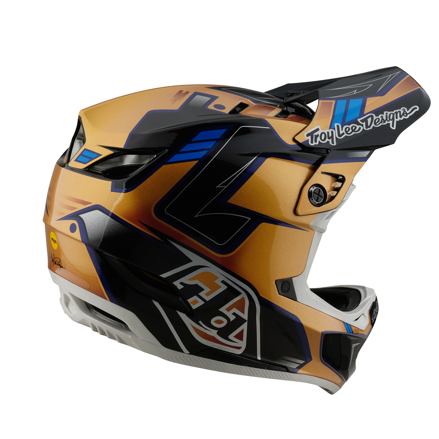 Troy Lee Designs D4 COMPOSITE MIPS ROYALTY Casco MTB nero/oro