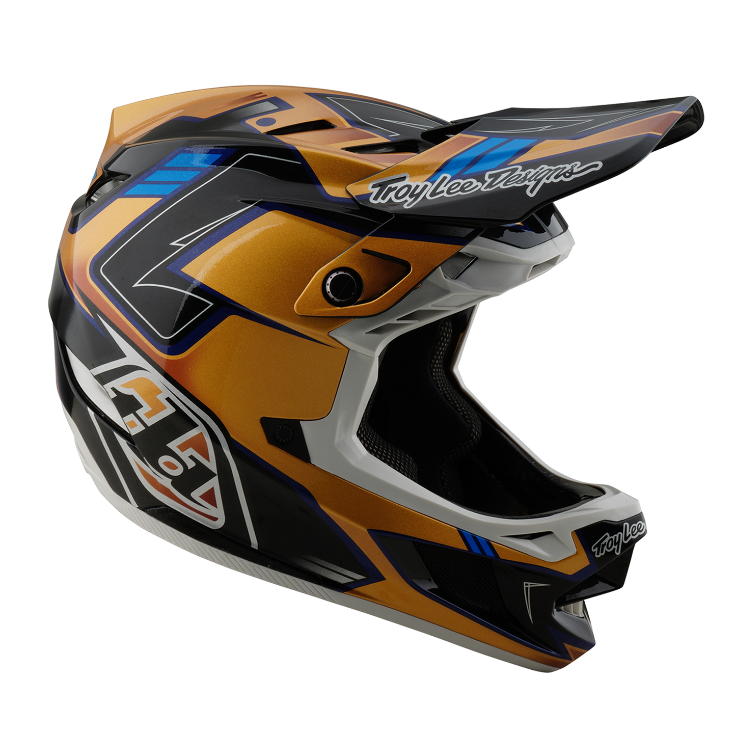 Troy Lee Designs D4 COMPOSITE MIPS ROYALTY Casco MTB nero/oro
