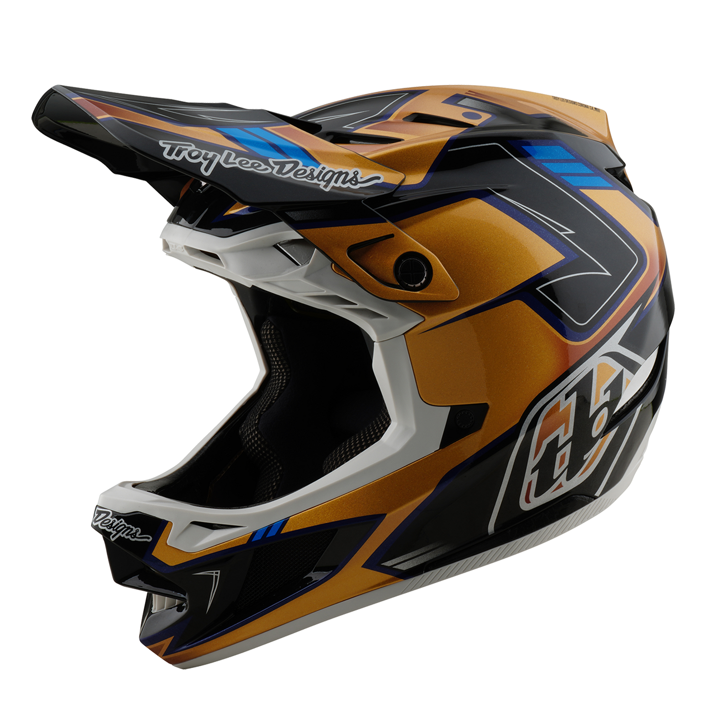 Troy Lee Designs D4 COMPOSITE MIPS ROYALTY Casco MTB nero/oro