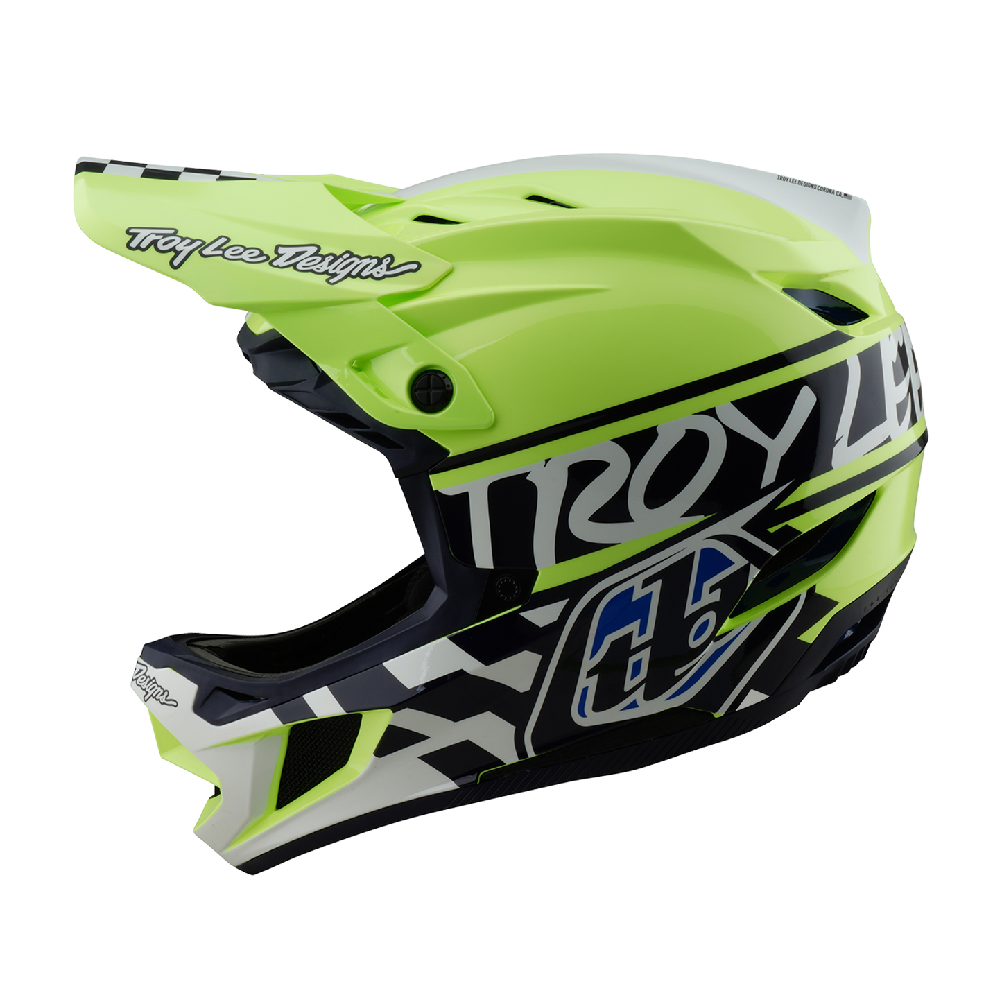 Casco MTB Troy Lee Designs D4 POLIACRILITE MIPS FIFTY 50 Giallo/Blu
