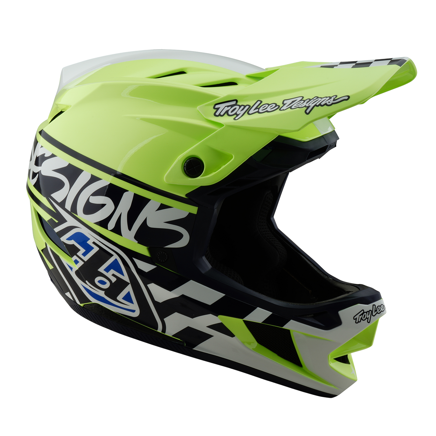 Casco MTB Troy Lee Designs D4 POLIACRILITE MIPS FIFTY 50 Giallo/Blu