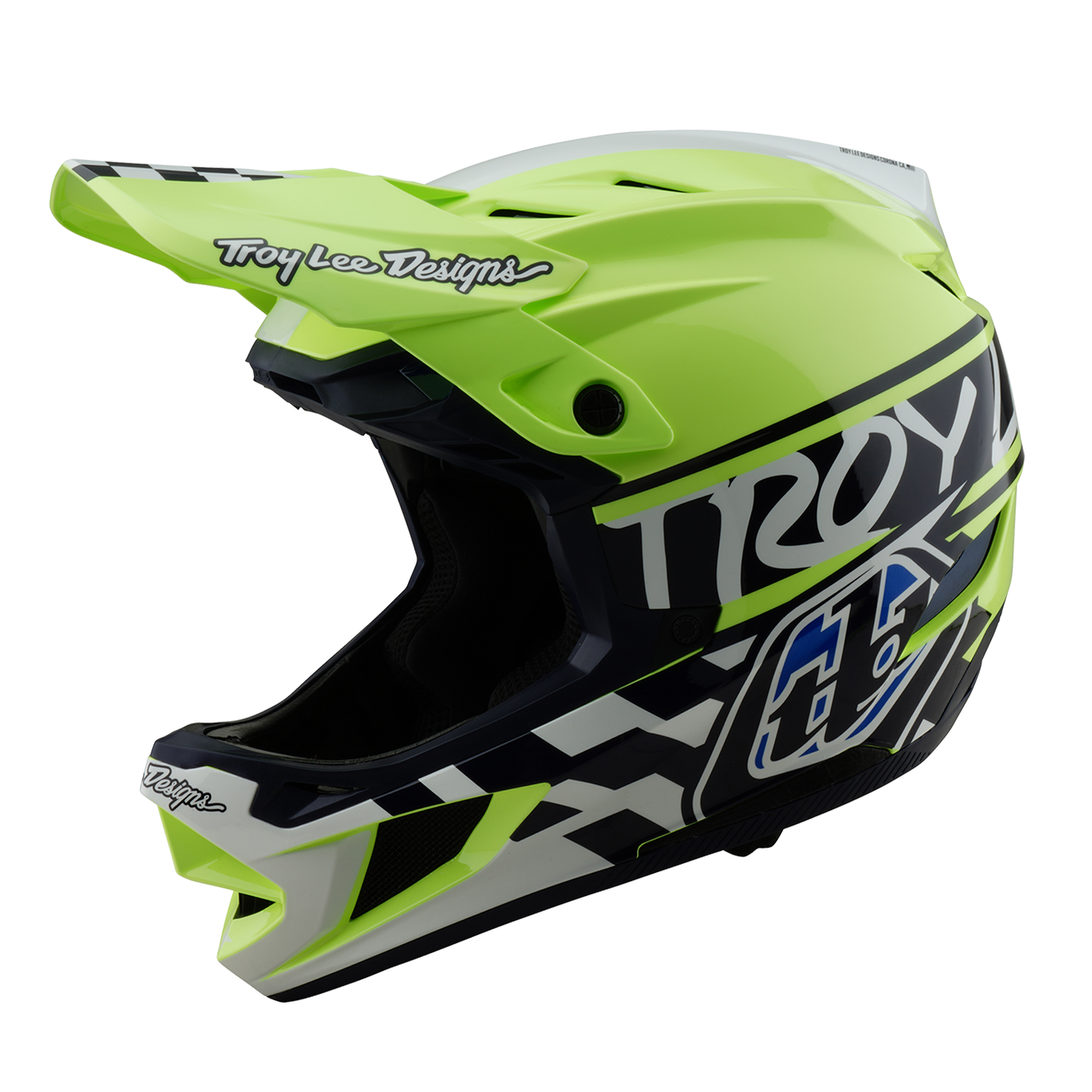 Casco MTB Troy Lee Designs D4 POLIACRILITE MIPS FIFTY 50 Giallo/Blu