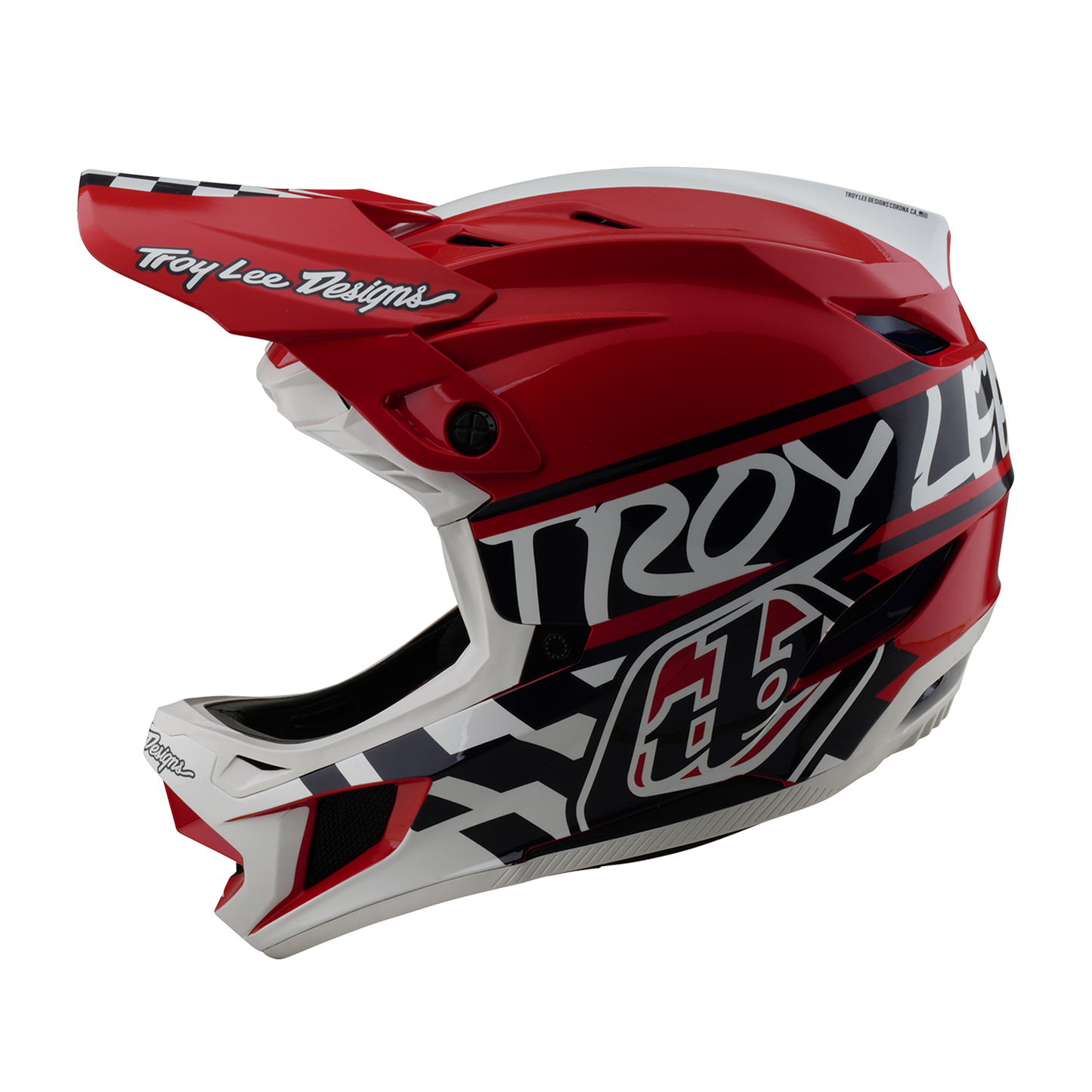 TROY LEE DESIGNS D4 POLIACRILITE FIFTY 50 Casco MTB Bianco/Rosso 2025