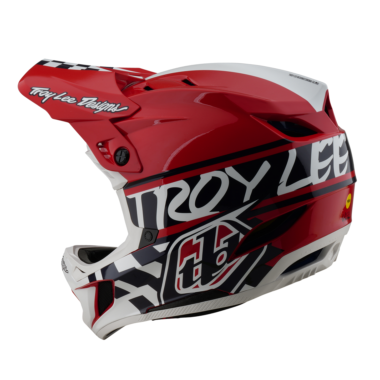 TROY LEE DESIGNS D4 POLIACRILITE FIFTY 50 Casco MTB Bianco/Rosso 2025