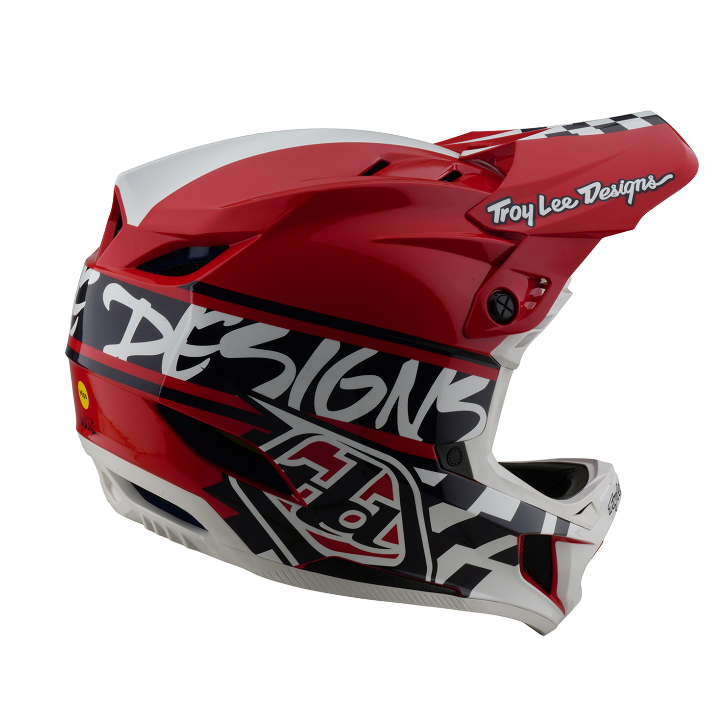 TROY LEE DESIGNS D4 POLIACRILITE FIFTY 50 Casco MTB Bianco/Rosso 2025